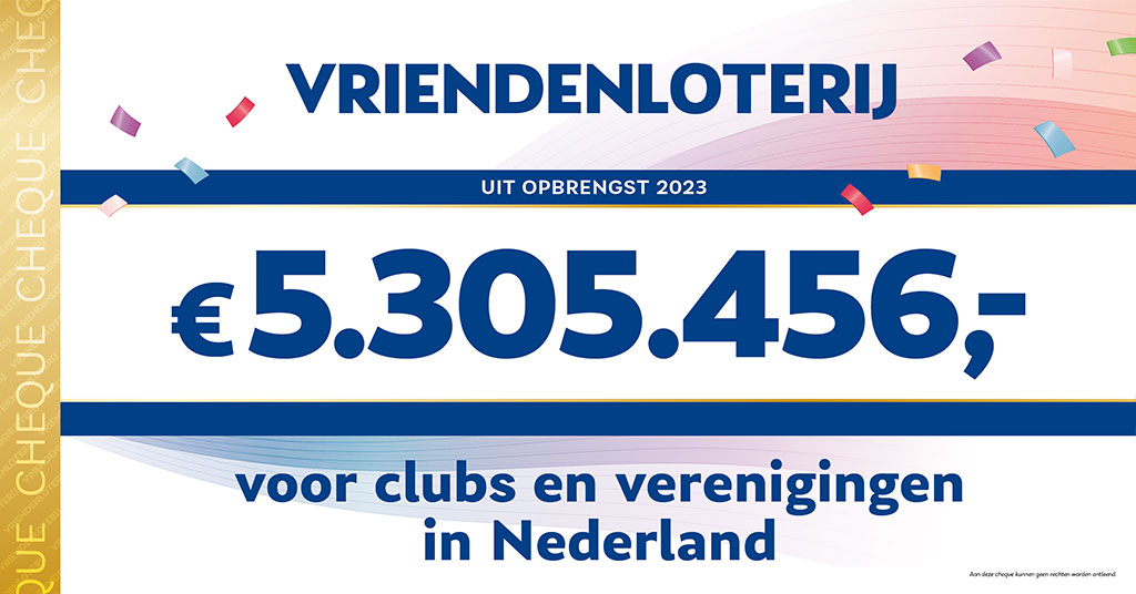 Opbrengst VriendenLoterij voor VVM